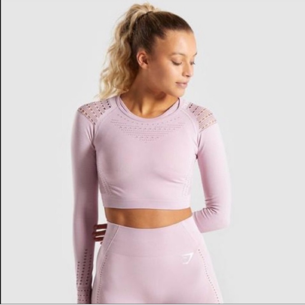 GymShark Flawless Knit Tight - Washed Lavender Set
